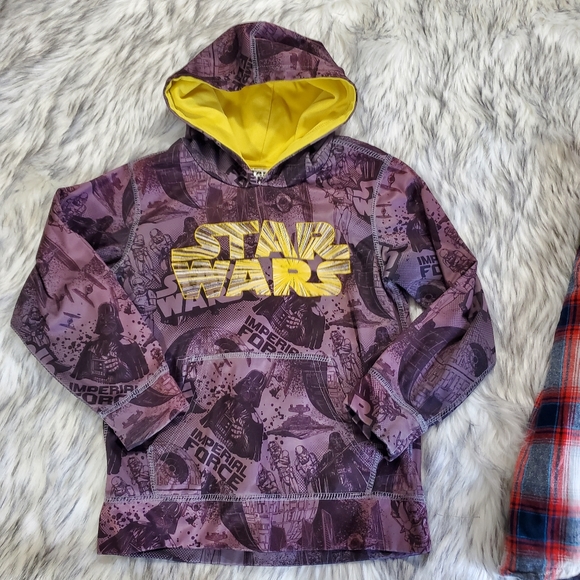 Boys Star Wars hoodie & flannel button down size 6/7 - Picture 3 of 3